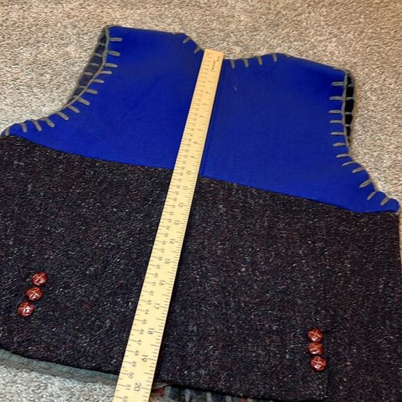 Baabaazuzu Upcycled Vintage Wool Vest Women's Small Medium Cozy Warm Hippy Boho - Picture 12 of 15